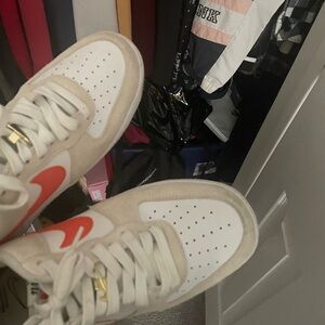 Nike Women's Sneakers - White and Orange